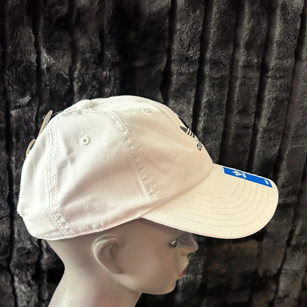 Adidas Youth Fit Cotton Dri Washed White Relaxed Ball Cap Hat NEW (Y1)